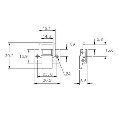 Non-Adjustable Toggle Latch No Lock