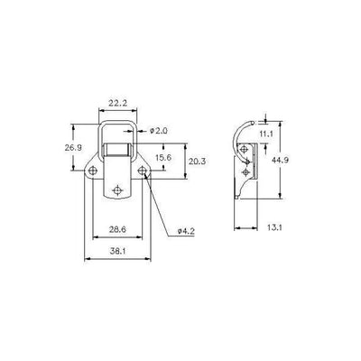 Spring Claw Toggle Latch - Mild Steel - 90 Strength (kg)