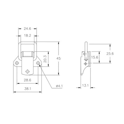 Non-Adjustable Toggle Latch - 300 Strength (kg) - Stainless