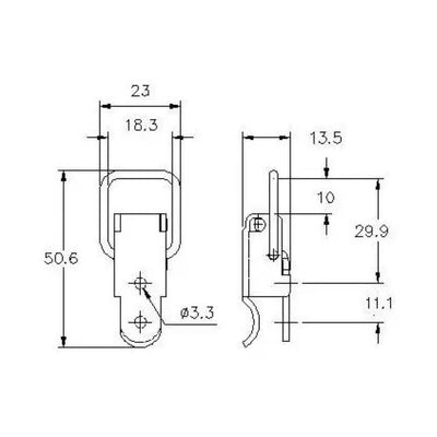 Non-Adjustable Toggle Latch - 170 Strength (kg) - Mild Steel