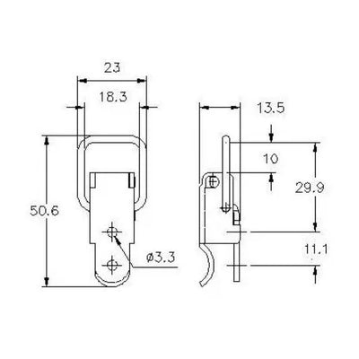Non-Adjustable Toggle Latch - 200 Strength (kg) - Stainless