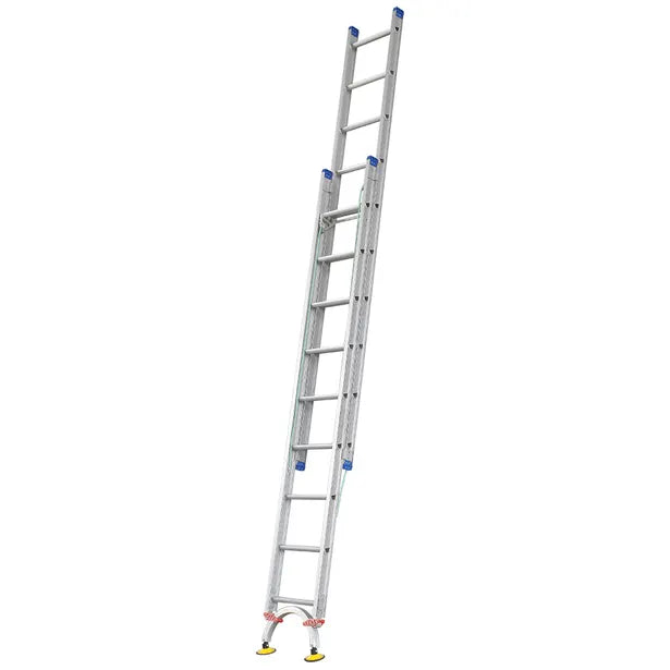 Indalex 18 Steps 180kg Rated Durable Heavy Duty Industrial Aluminium Extension Ladder With Swivel Feet