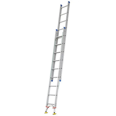 Indalex 18 Steps 180kg Rated Durable Heavy Duty Industrial Aluminium Extension Ladder With Swivel Feet