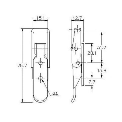 Non-Adjustable Toggle Latch - 250 Strength (kg) - Mild Steel