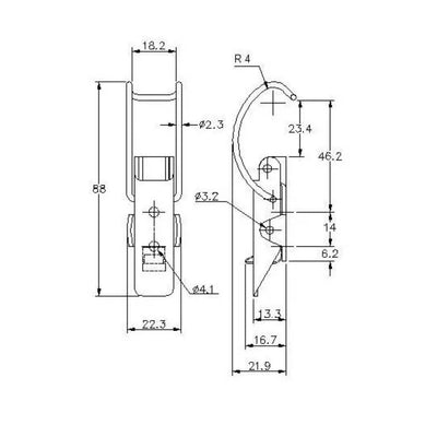 Spring Claw Toggle Latch - 60 Strength (kg) - Mild Steel