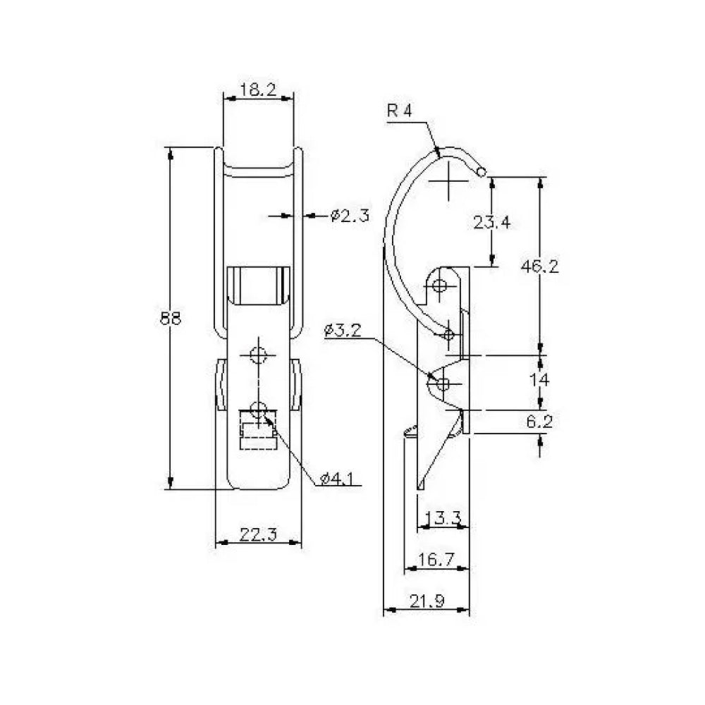 Spring Claw Toggle Latch - 50 Strength (kg) - Stainless