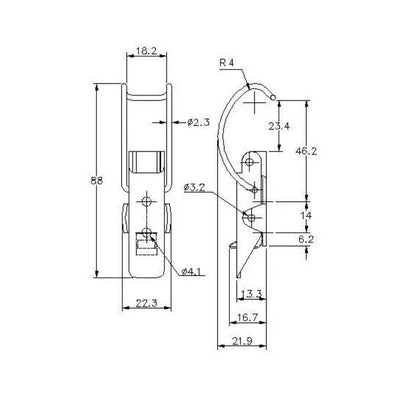 Spring Claw Toggle Latch - 50 Strength (kg) - Stainless