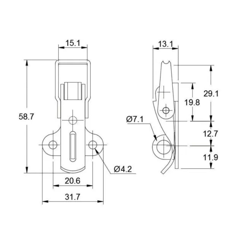 Non-Adjustable Padlockable Toggle Latch - 350 Strength (kg) - Stainless