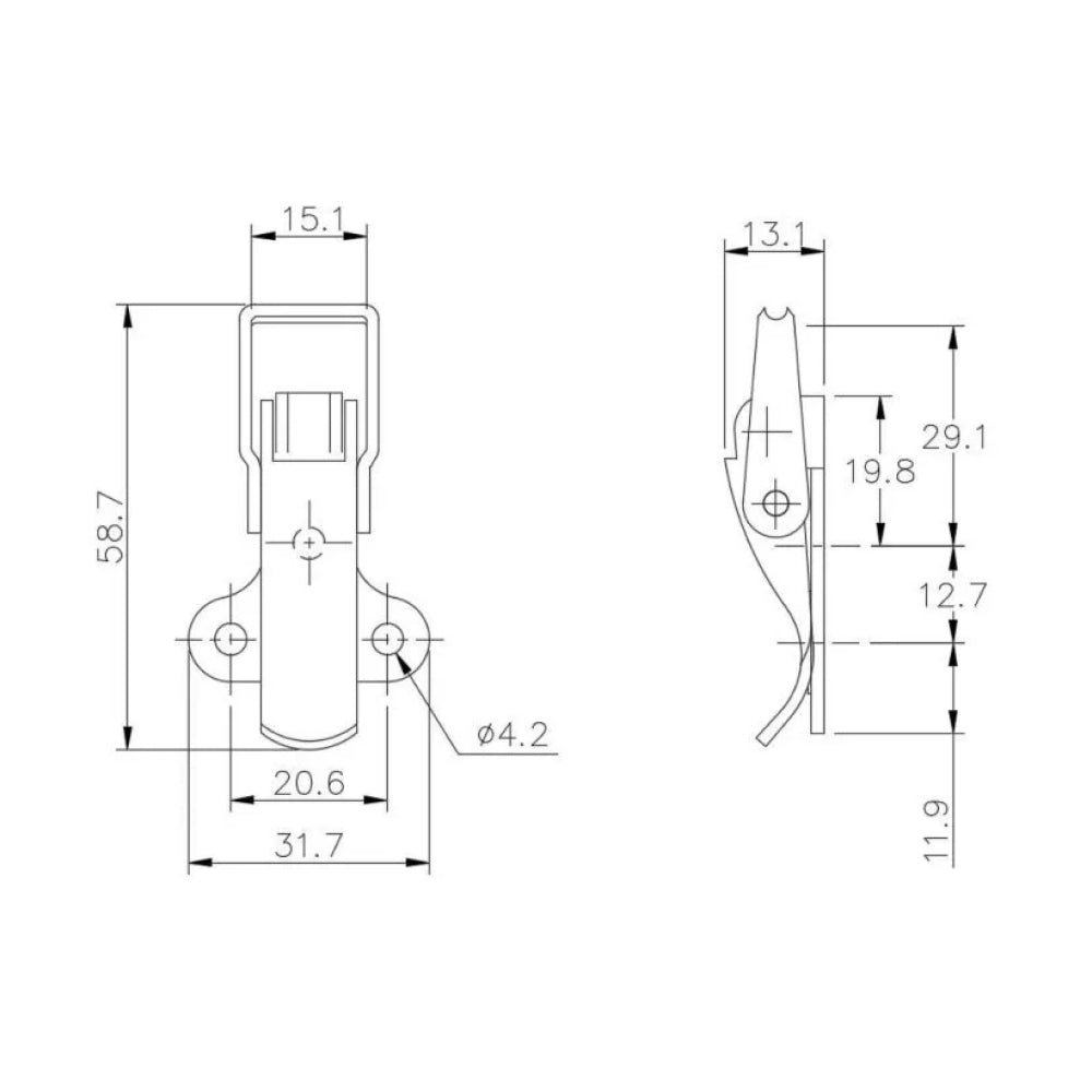 Non-Adjustable Toggle Latch - 300 Strength (kg) - Mild Steel