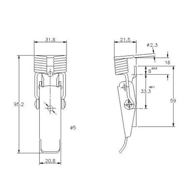 Spring Claw Latch - 100 Strength (kg) - Mild Steel