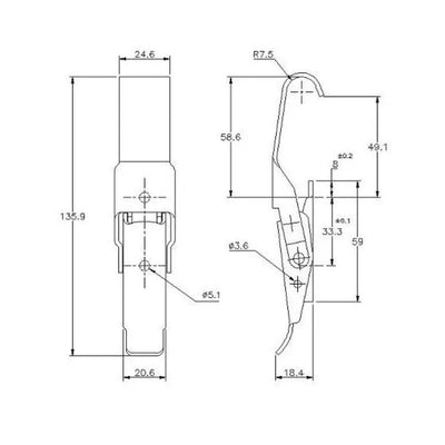 Non-Adjustable Latch - 200 Strength (kg) - Mild Steel