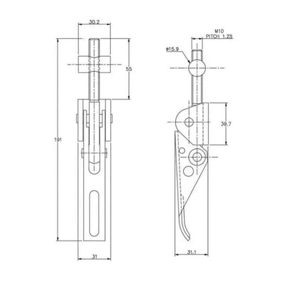 Adjustable Haevy Duty Toggle Latch - 2500 Strength (kg) - Stainless