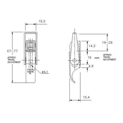 Adjustable Toggle Latch - 300 Strength (kg) -  Stainless