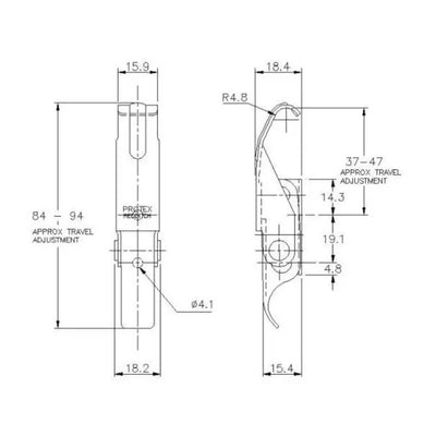 Adjustable Toggle Latch - 100 Strength (kg) -  Stainless