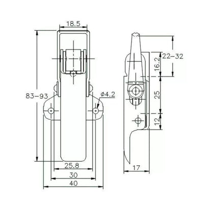 Adjustable Latch - 400 Strength (kg) - Stainless