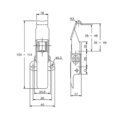 Adjustable Latch with Safety Catch - 175 Strength (kg) -  Stainless