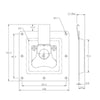 Rotary Turn Latch in Recess Dish - 60 Strength (kg) - Stainless