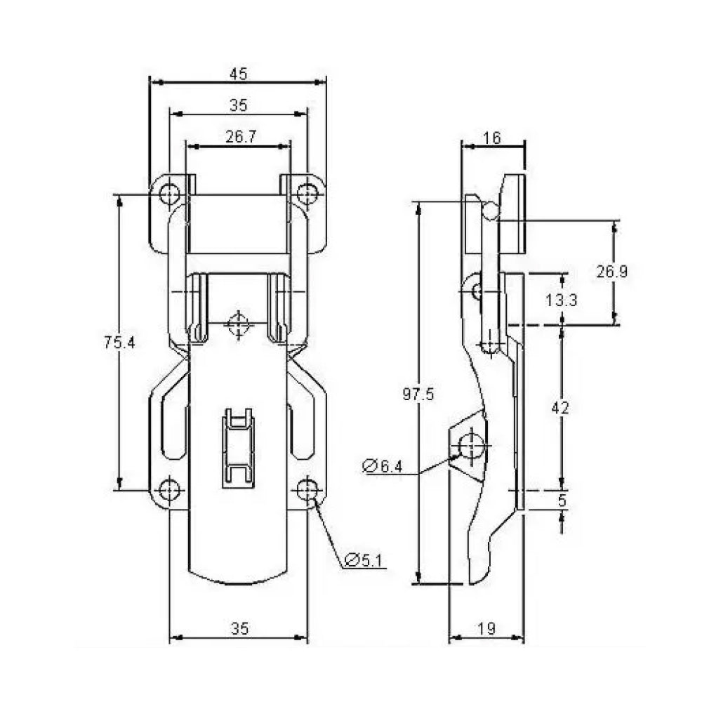 ProLatch Padlockable with Safety Catch - 300 Strength (kg) - Mild Steel