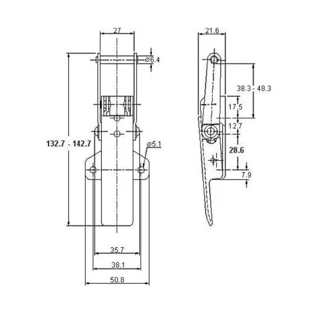 Adjustable Latch - 650 Strength (kg) -  Mild Steel