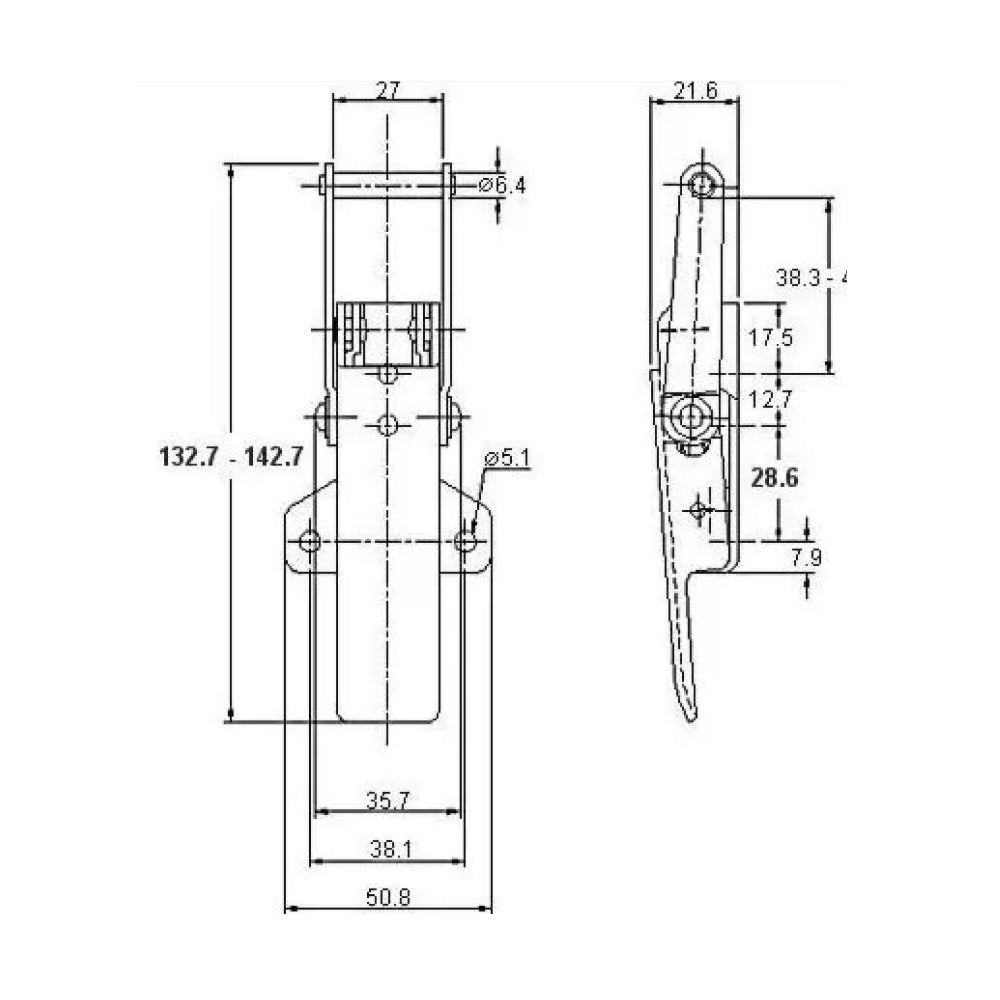 Adjustable Latch - 750 Strength (kg) -  Stainless