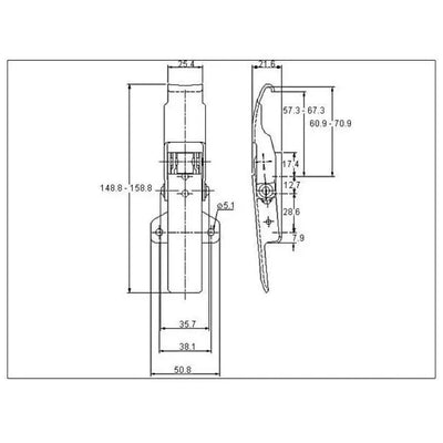 Adjustable Latch - 450 Strength (kg) -  Mild Steel