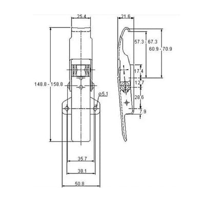 Adjustable Latch - 350 Strength (kg) - Stainless