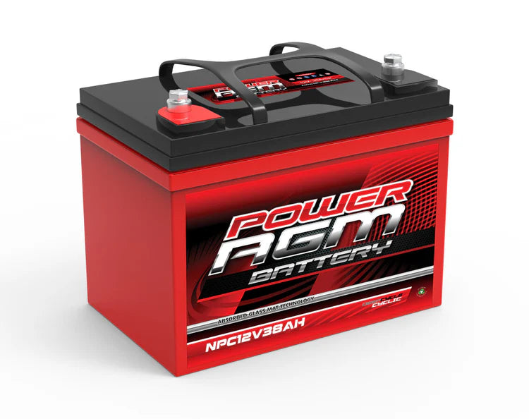 POWER AGM 12 VOLT AGM CYCLIC Battery NPC12V38AH