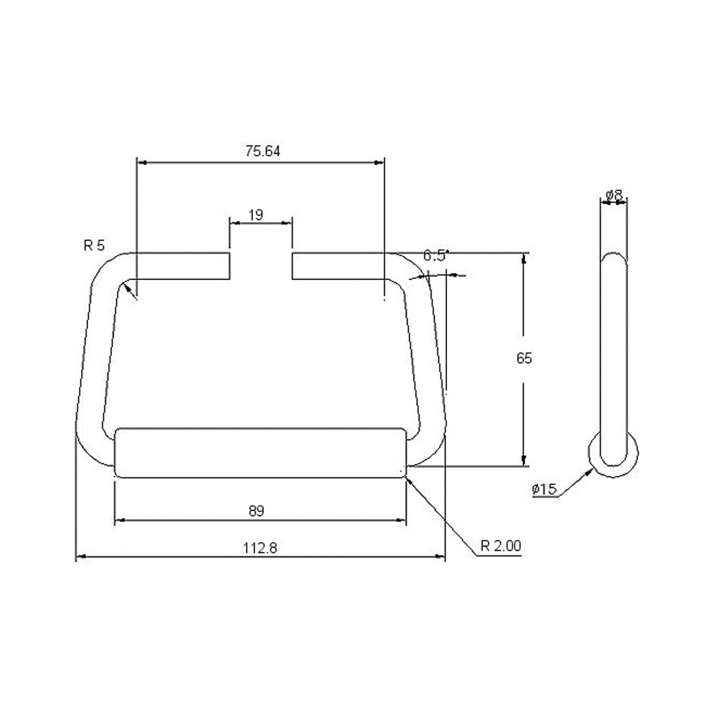 Handle with Moulded Grip - 100 Strength (kg) -  Mild Steel