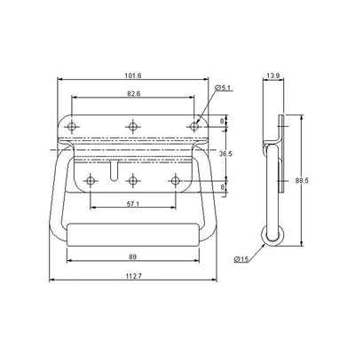 Spring Loaded Handle - 100 Strength (kg) - Mild Steel