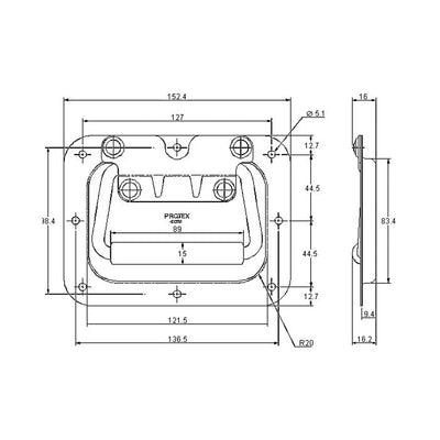 Recessed Spring Loaded Handle - 150 Strength (kg) - Stainless