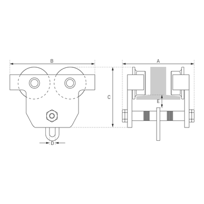 1 - 2T GEARED GIRDER  TROLLEY