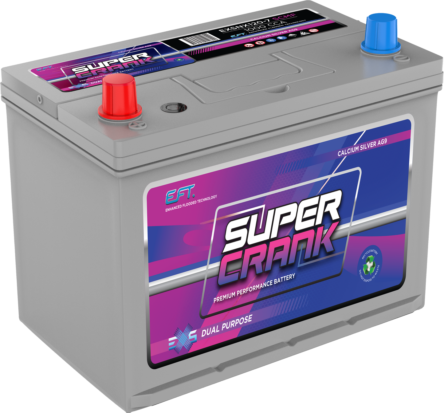Super Crank EXS Commercial Battery EXSNX120-7 SCMF 1000 CCA