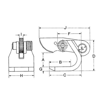 Horizontal Plate Clamp - Model NO