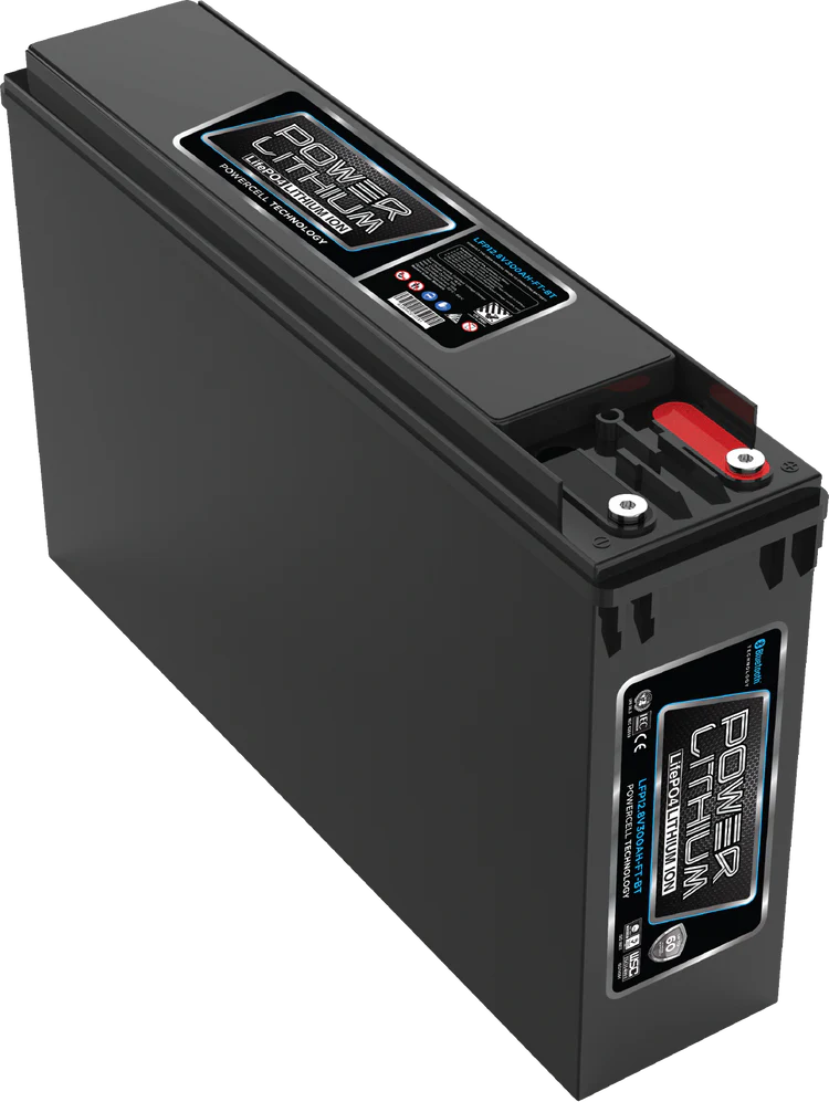 POWER LITHIUM 12.8V 300AH FRONT TERMINAL DEEP CYCLE BATTERY WITH BLUETOOTH