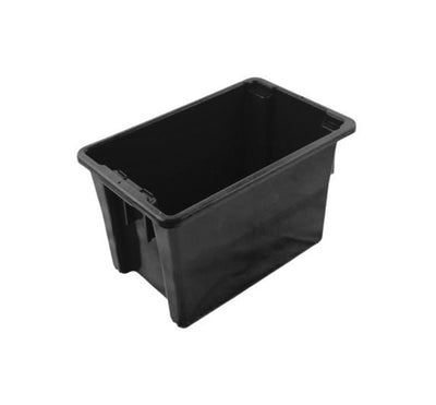68L Plastic Stack & Nest Container - Non Food Grade - 645 x 413 x 397mm - Black