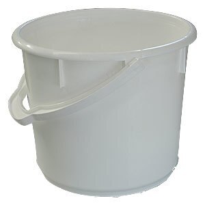 18.2L Nally Plastic Industrial Round Bucket - 360 x 295mm - White