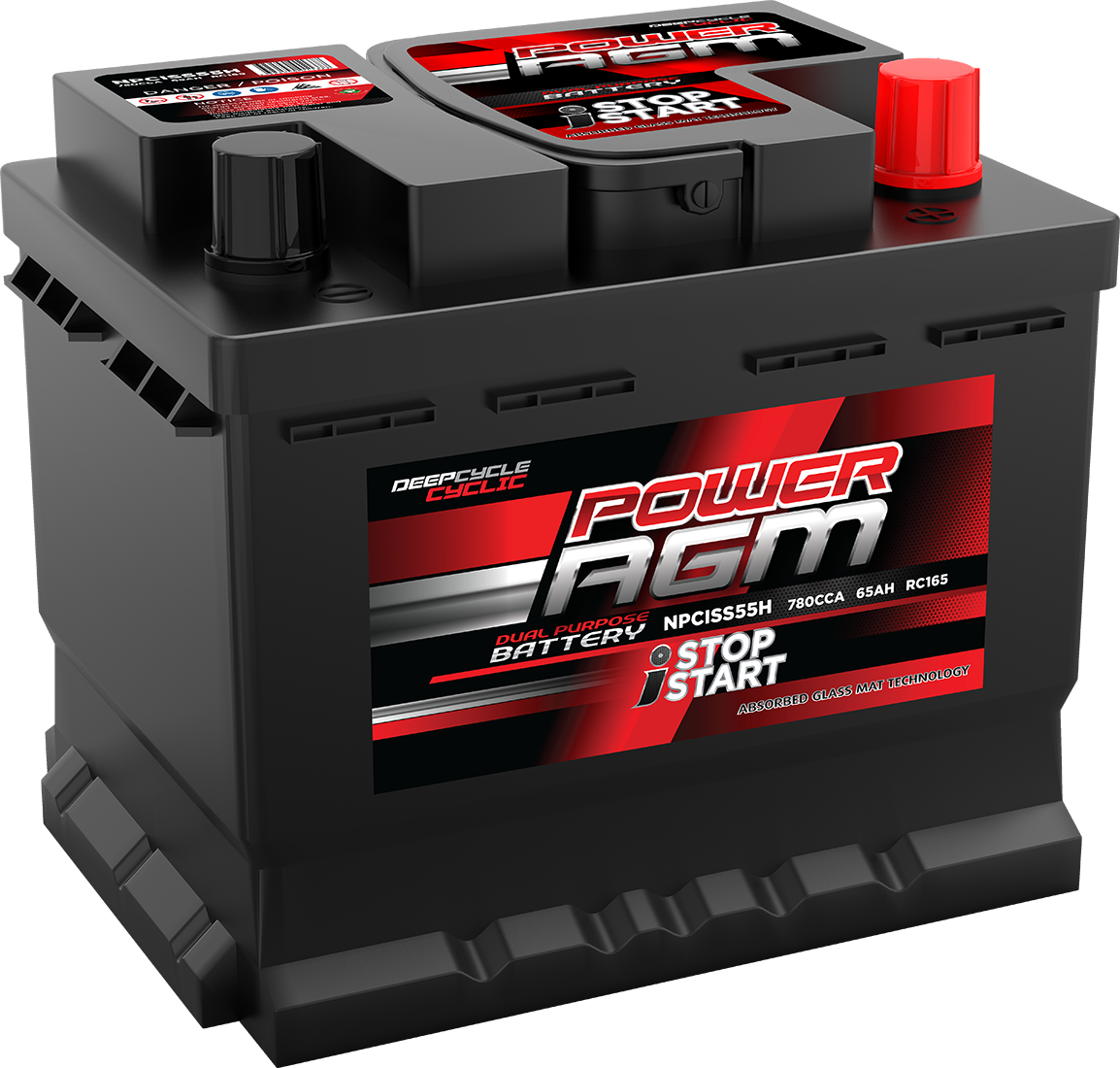 Super Crank NPCISS55H Stop/Start 4X4/Light Commercial Battery 780CCA 65Ah