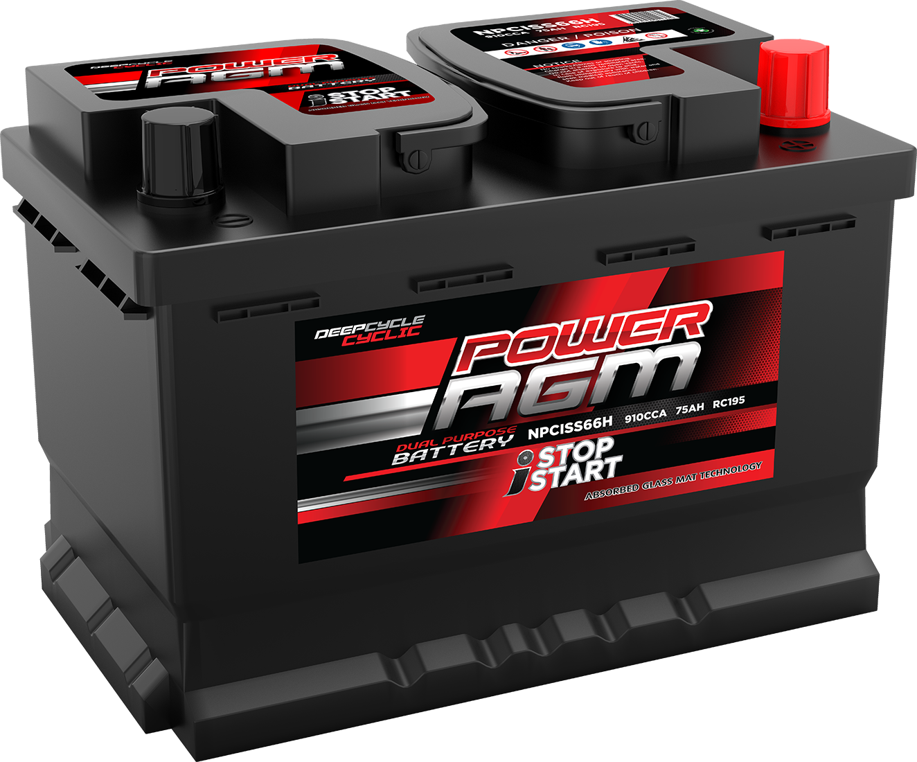 Super Crank NPCISS66H Stop/Start 4X4/Light Commercial Battery 910CCA 75Ah