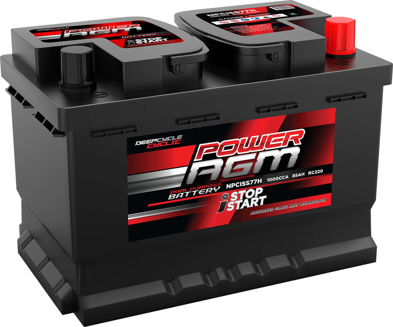 Super Crank NPCISS77H Stop/Start 4X4/Light Commercial Battery 1000CCA 85Ah