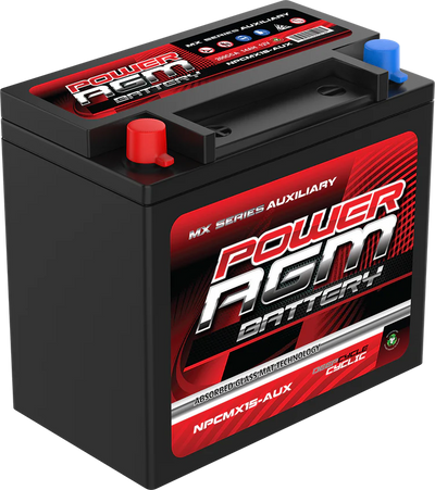 Power AGM NPCMX15-AUX AGM Battery 200 CCA