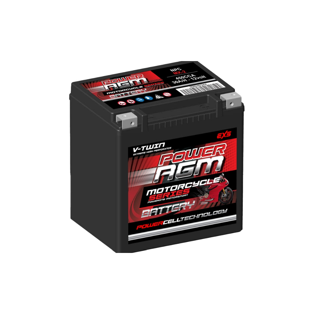 Power AGM NPCMX2 AGM MX Motorcycle Battery 450 CCA