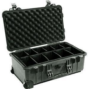 Transport Case - Pelican 1514 Carry On - 501 x 279 x 193 - Foam Dividers - Black