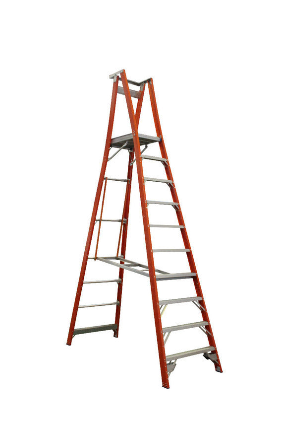 Indalex 2-12 Steps Pro Fibreglass Platform Ladder - 150kg Rated - 2.1m