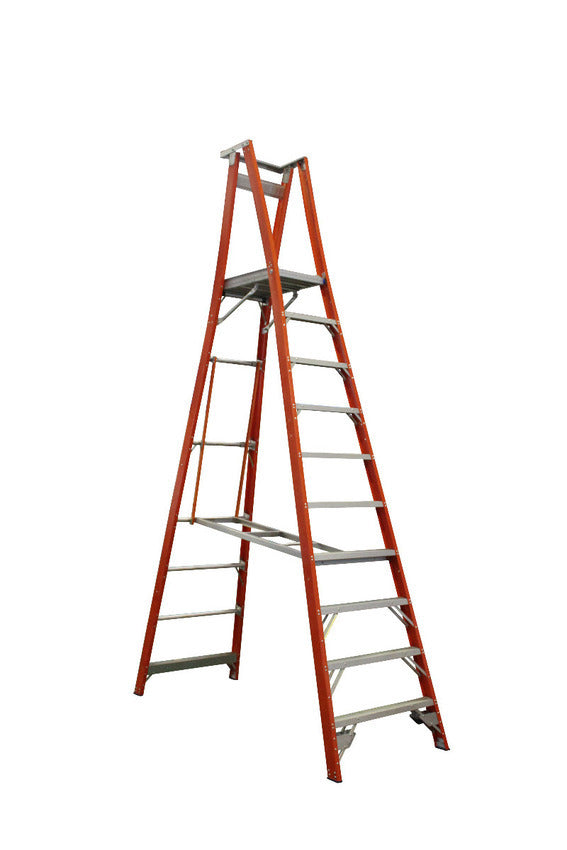 Indalex 2-12 Steps Pro Fibreglass Platform Ladder - 150kg Rated - 2.1m