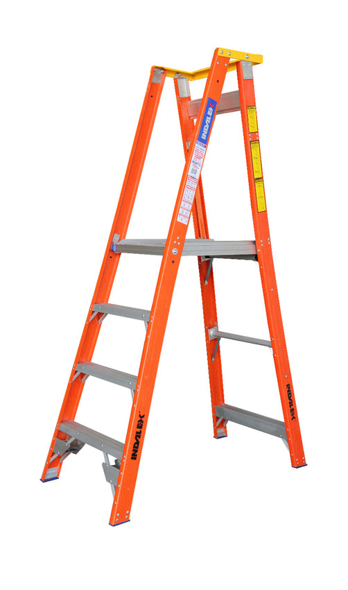 Indalex 2-12 Steps Pro Fibreglass Platform Ladder - 150kg Rated - 2.1m