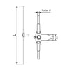 3 Point Riveted Rod 1200mm  -  8mm Wheel Diameter