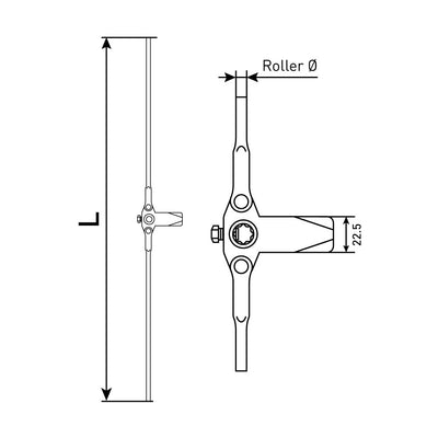 3 Point Riveted Rod 1200mm  -  8mm Wheel Diameter