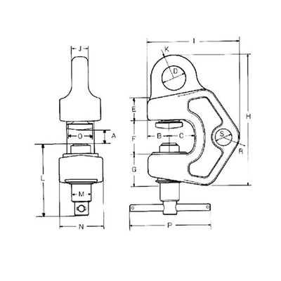 Multi Directional Lifting Clamp MODEL SBB