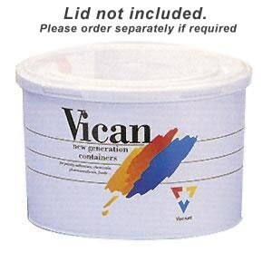 4L Round Plastic Can - White