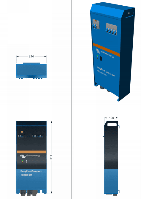 Victron 12V 1200VA EasyPlus 12/1600/70-16 Inverter/Charger w/ CBs
